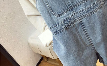Washed Denim Jumper Shorts