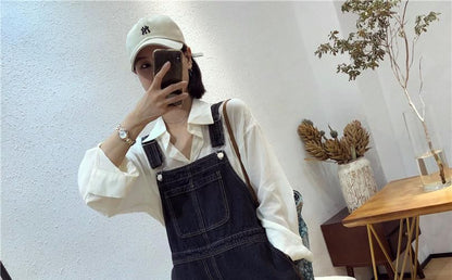 Washed Denim Jumper Shorts