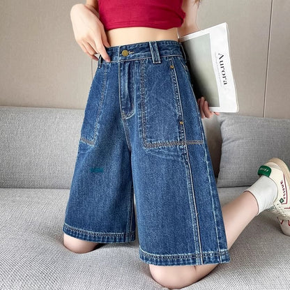 High Waist Wide Leg Jorts