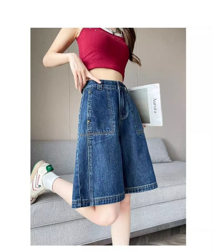 High Waist Wide Leg Jorts