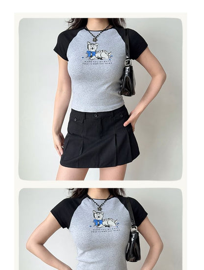Pleated Mini Skirt