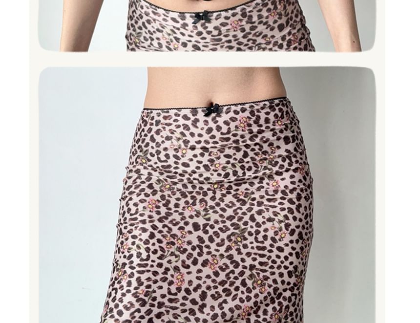 Leopard Print Camisole & A-Line Skirt