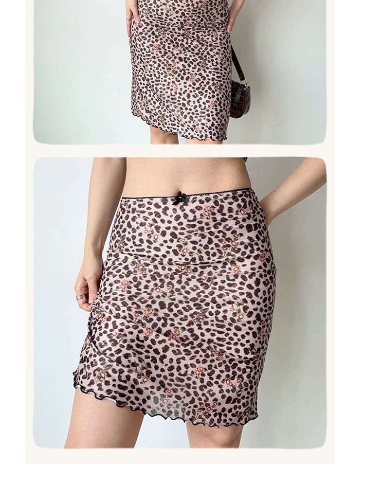 Leopard Print Camisole & A-Line Skirt