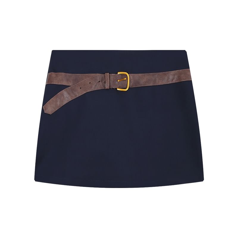 Plaid Crop Top & Belted Pencil Skirt