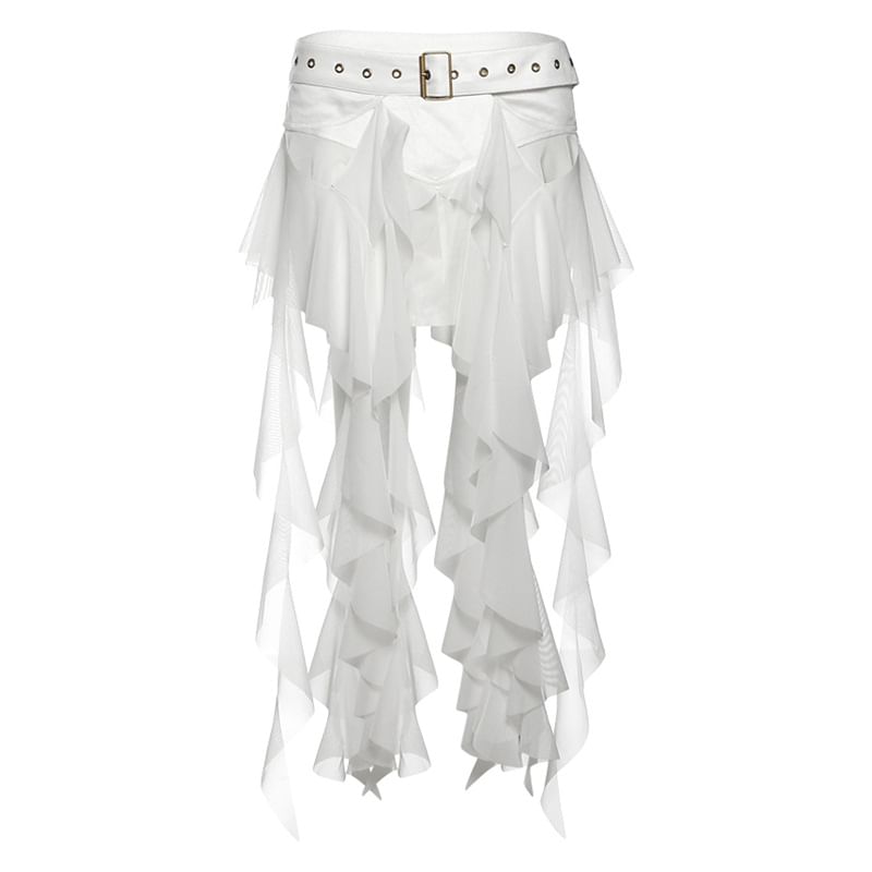 Ruffled Asymmetric Wrap Skirt