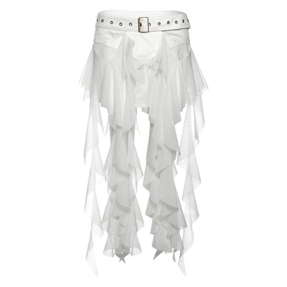 Ruffled Asymmetric Wrap Skirt