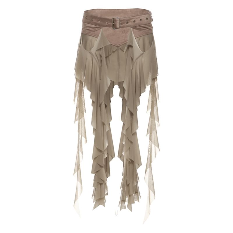 Ruffled Asymmetric Wrap Skirt