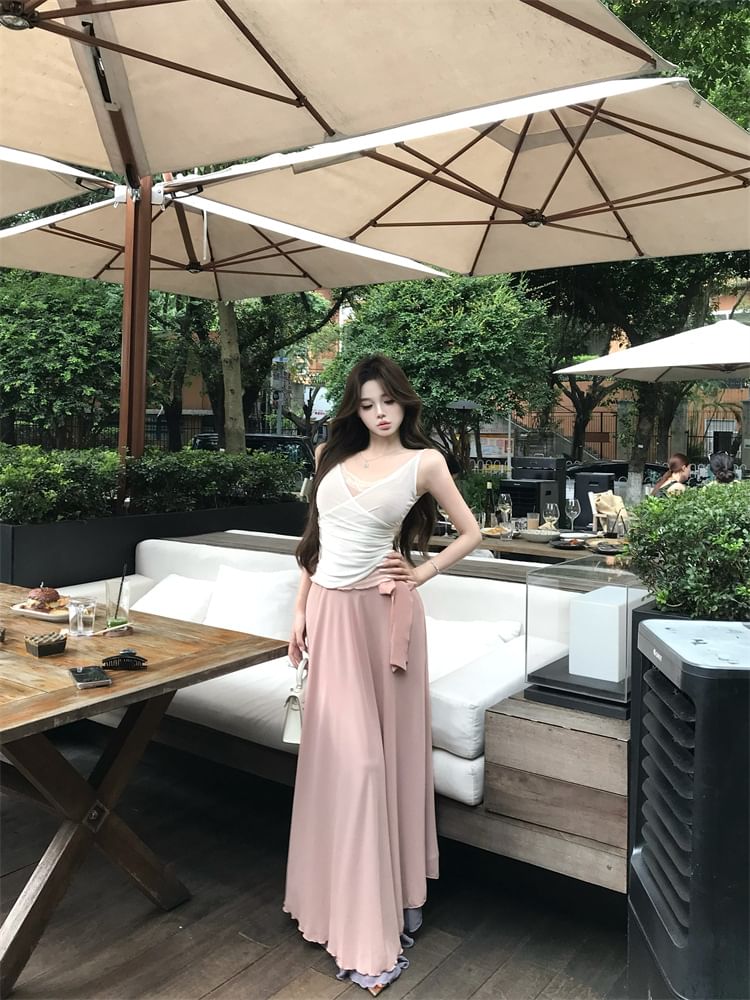 Camisole Top and Maxi A-Line Skirt Set