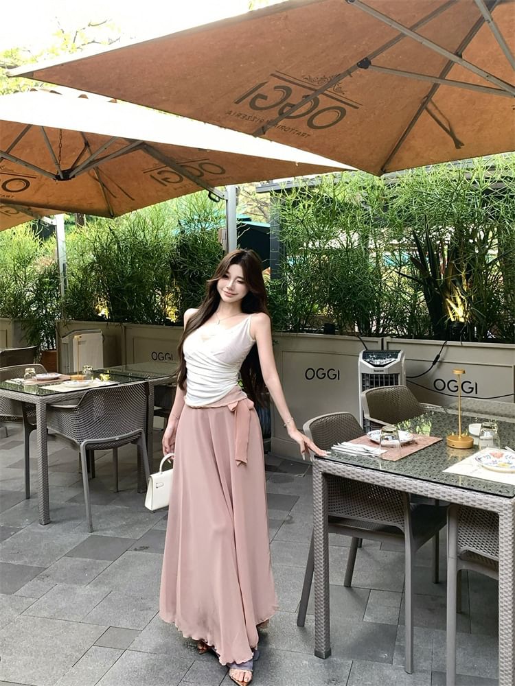 Camisole Top and Maxi A-Line Skirt Set