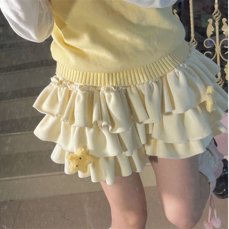 Ruffled Layered Mini Skirt