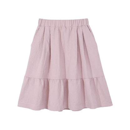 Ruffled-Trim Wide-Leg Midi Skirt