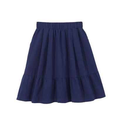 Ruffled-Trim Wide-Leg Midi Skirt