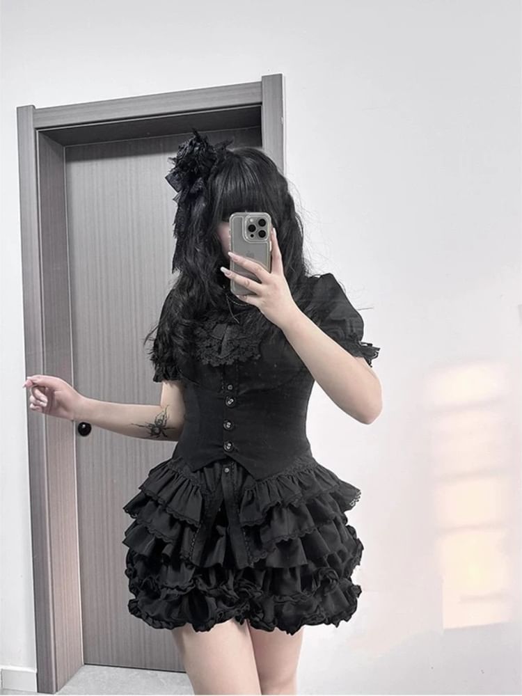 Tiered Mini Skirt