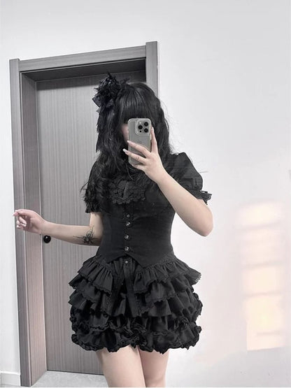 Tiered Mini Skirt