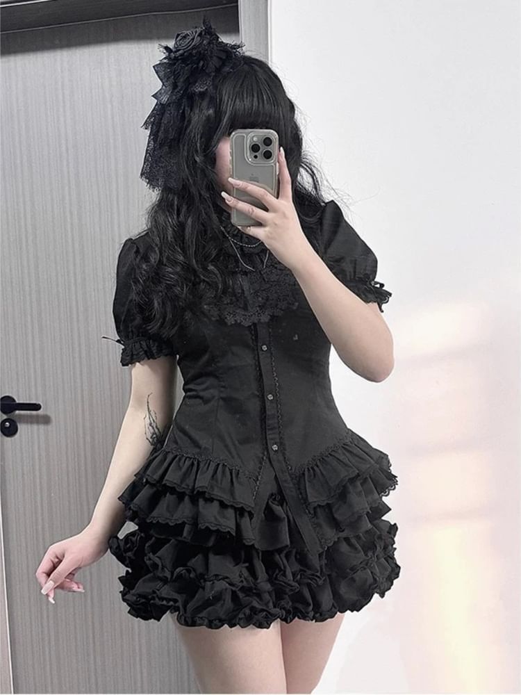 Tiered Mini Skirt