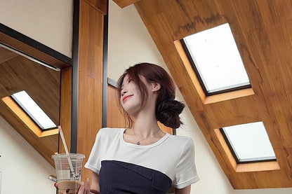 Tie-Back Mock Two-Piece Crew-Neck Tee & Baggy Pants