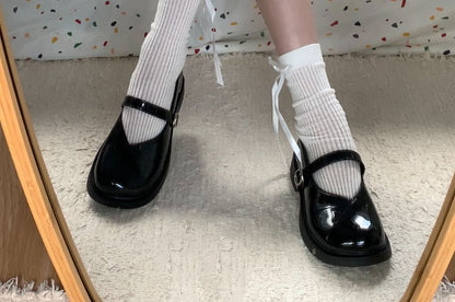 Square Toe Plain Mary Jane Shoes