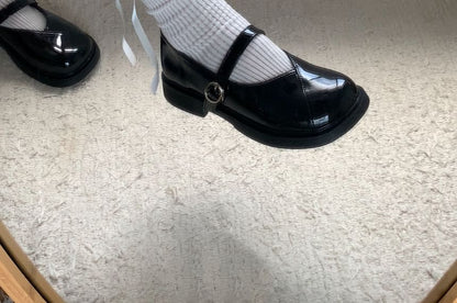 Square Toe Plain Mary Jane Shoes