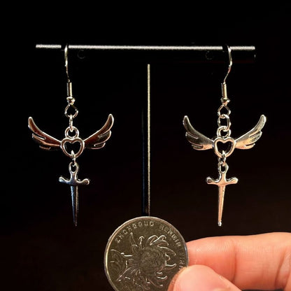 Dangle Wing Earring Sword