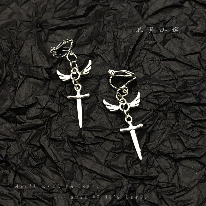 Dangle Wing Earring Sword