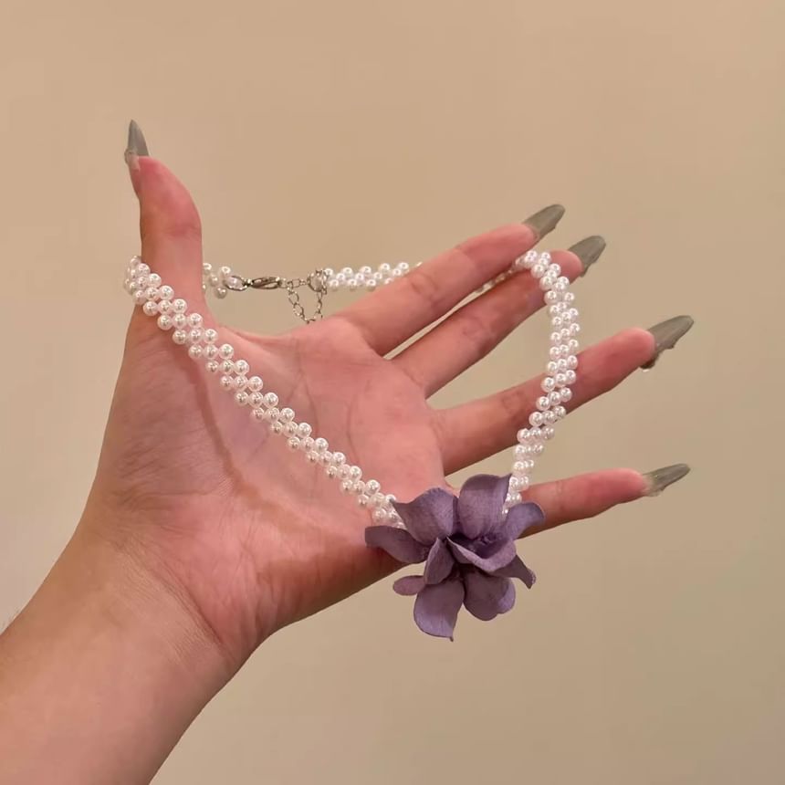 Beaded Floral Choker