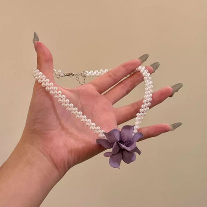 Beaded Floral Choker