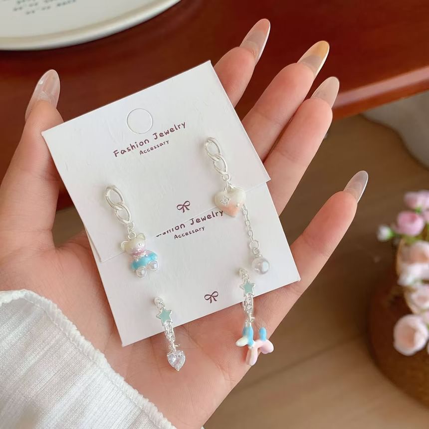 Dangle Bear Earring Asymmetrical