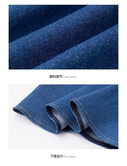 Square Neck Sleeveless Denim A-Line Maxi - Altfashion Shop