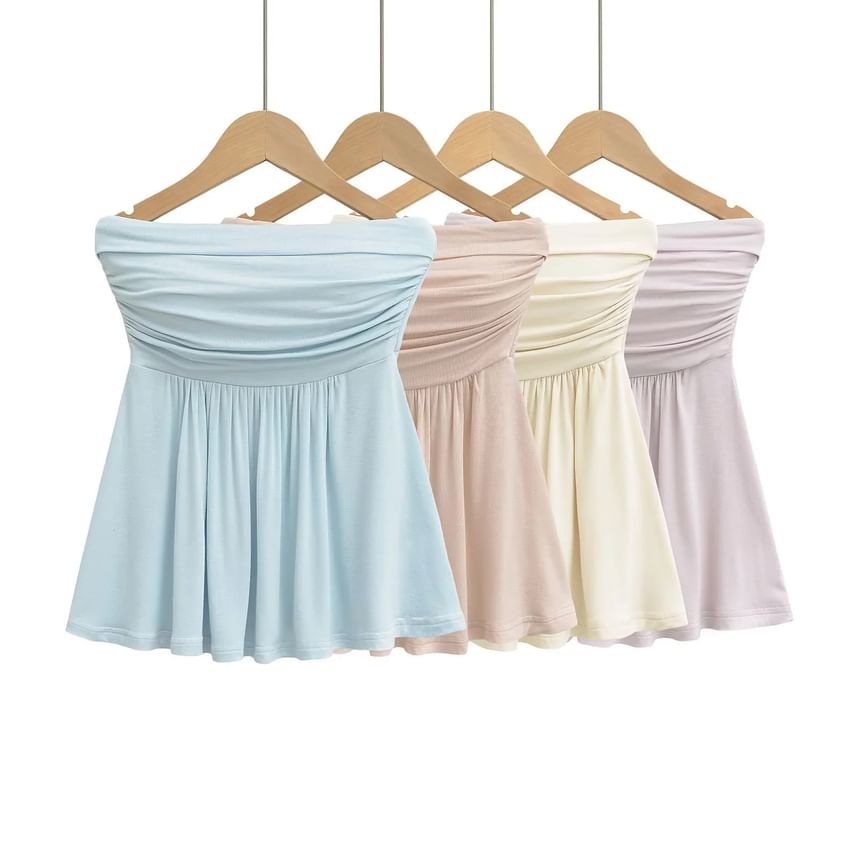 Plain Long-Sleeved Light Cardigan with Tube Top Set