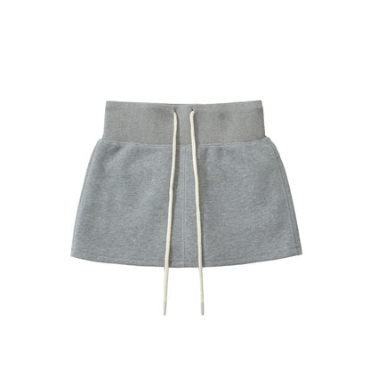 Color-Block Mini Pencil Skirt with Drawstring