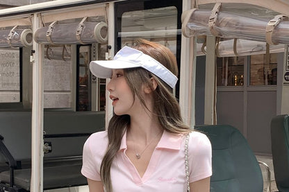 Polo Shirt & Pleated Mini Skirt