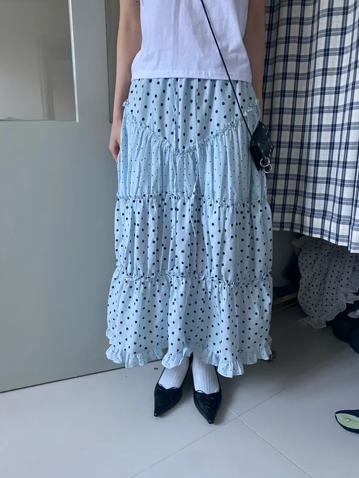 Dotted Maxi Skirt