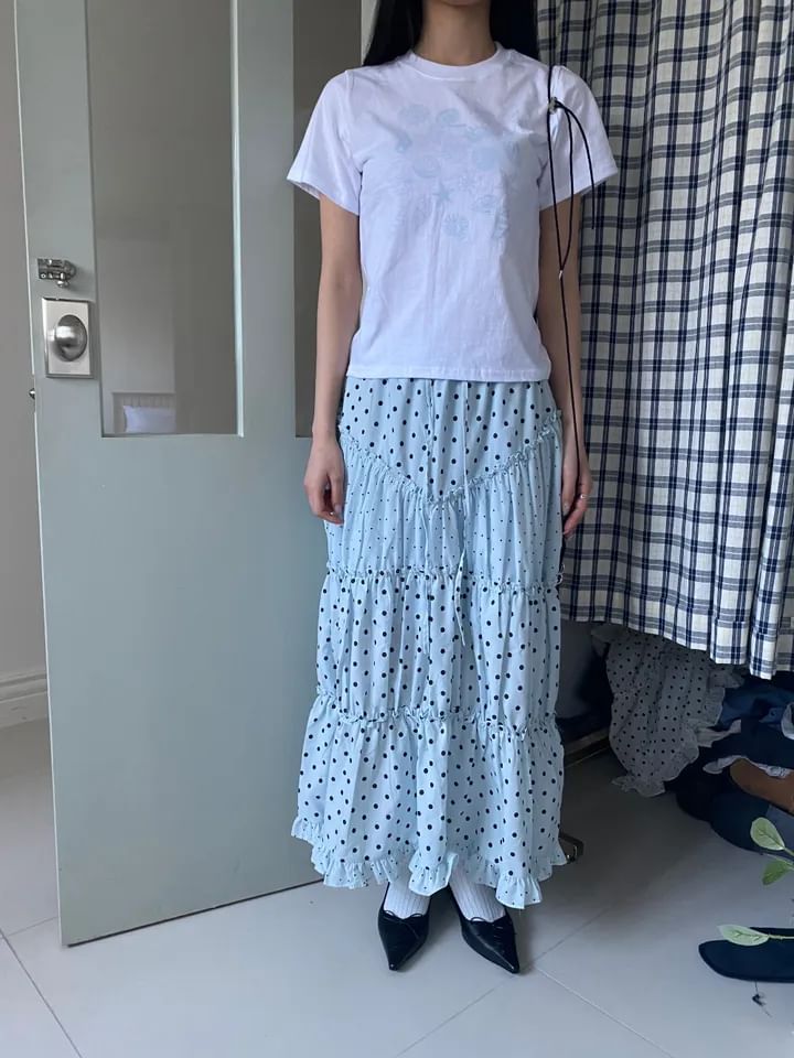 Dotted Maxi Skirt