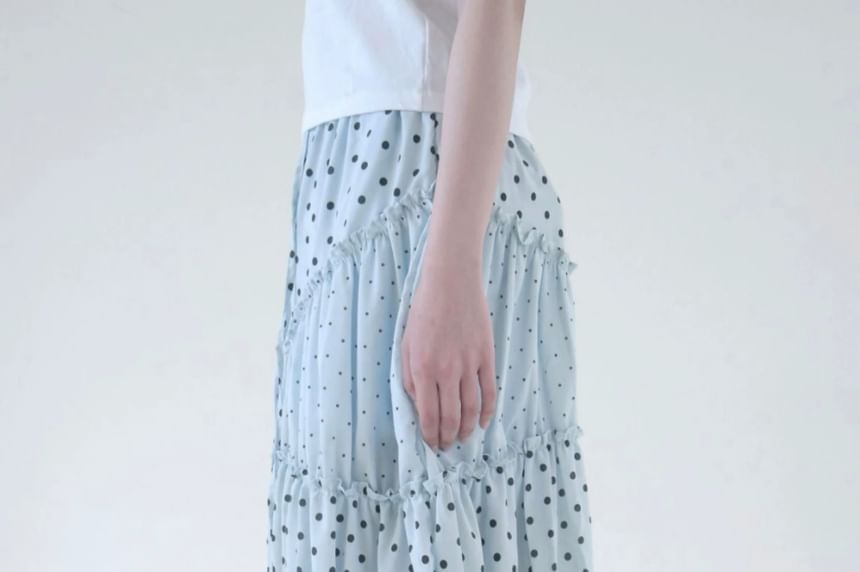 Dotted Maxi Skirt