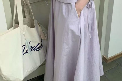 Sleeveless Top and Maxi Skirt Set with Bag
