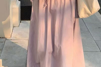 Sleeveless Top and Maxi Skirt Set with Bag