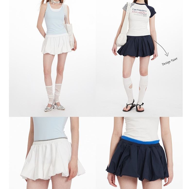 Plain Mini A-Line Skirt