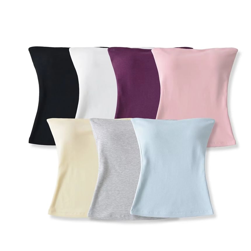 Plain Padded Cropped Tube Top