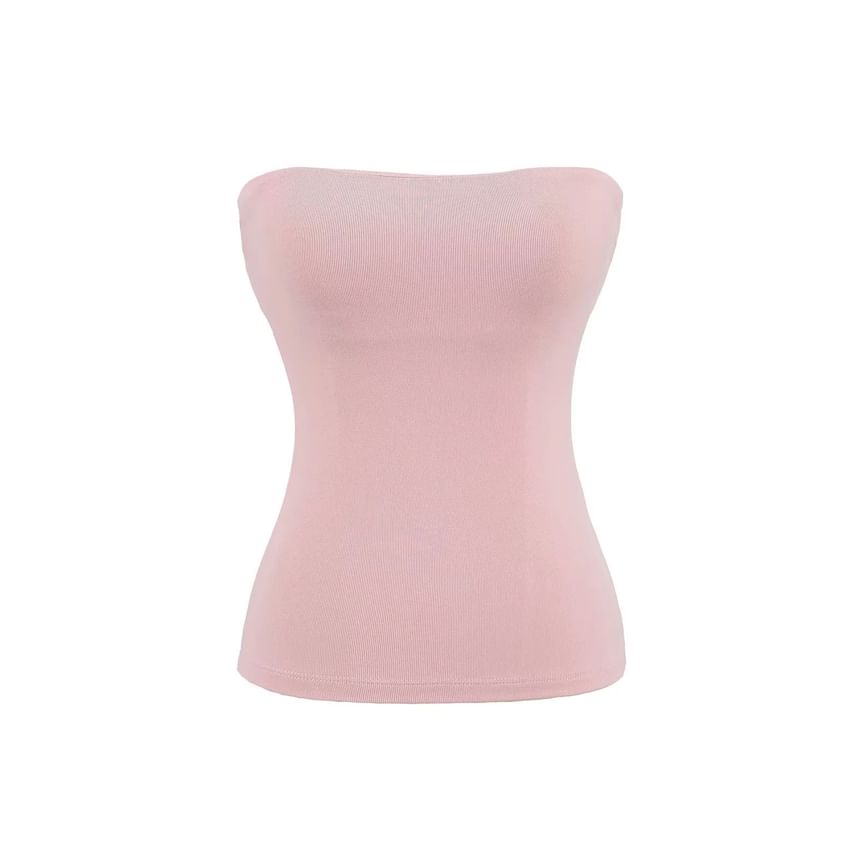 Plain Padded Cropped Tube Top