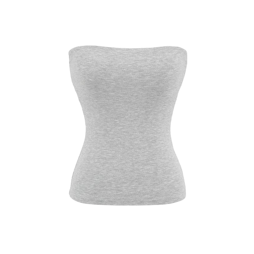 Plain Padded Cropped Tube Top