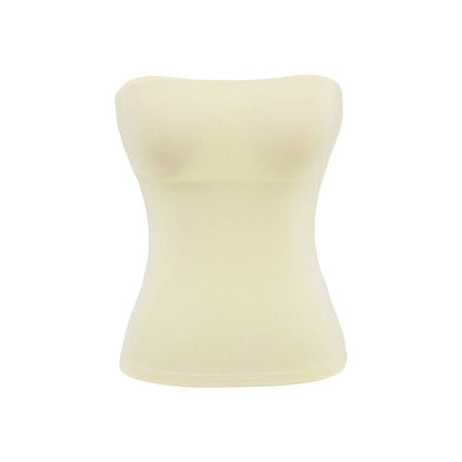 Plain Padded Cropped Tube Top