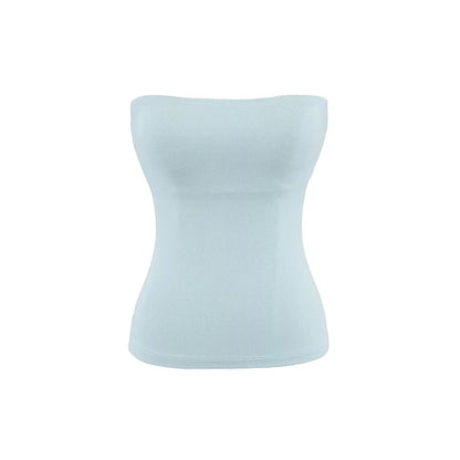 Plain Padded Cropped Tube Top