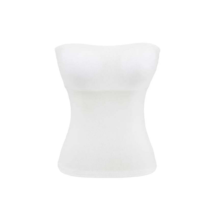Plain Padded Cropped Tube Top
