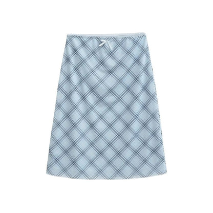 Patterned Mesh A-Line Skirt with High Waist