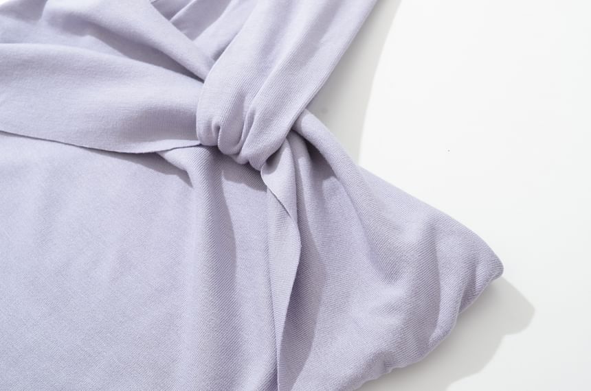 One-Shoulder Sleeveless Ruched Maxi Dress - Altfashion Shop