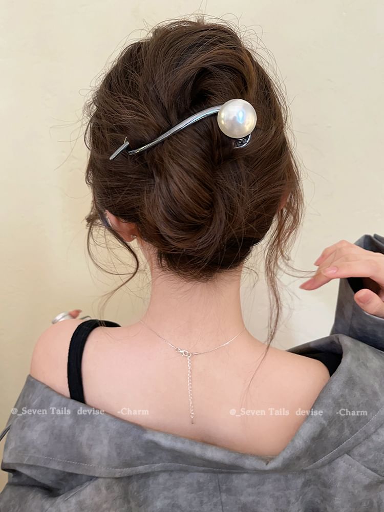 Faux Hair Clip Pearl