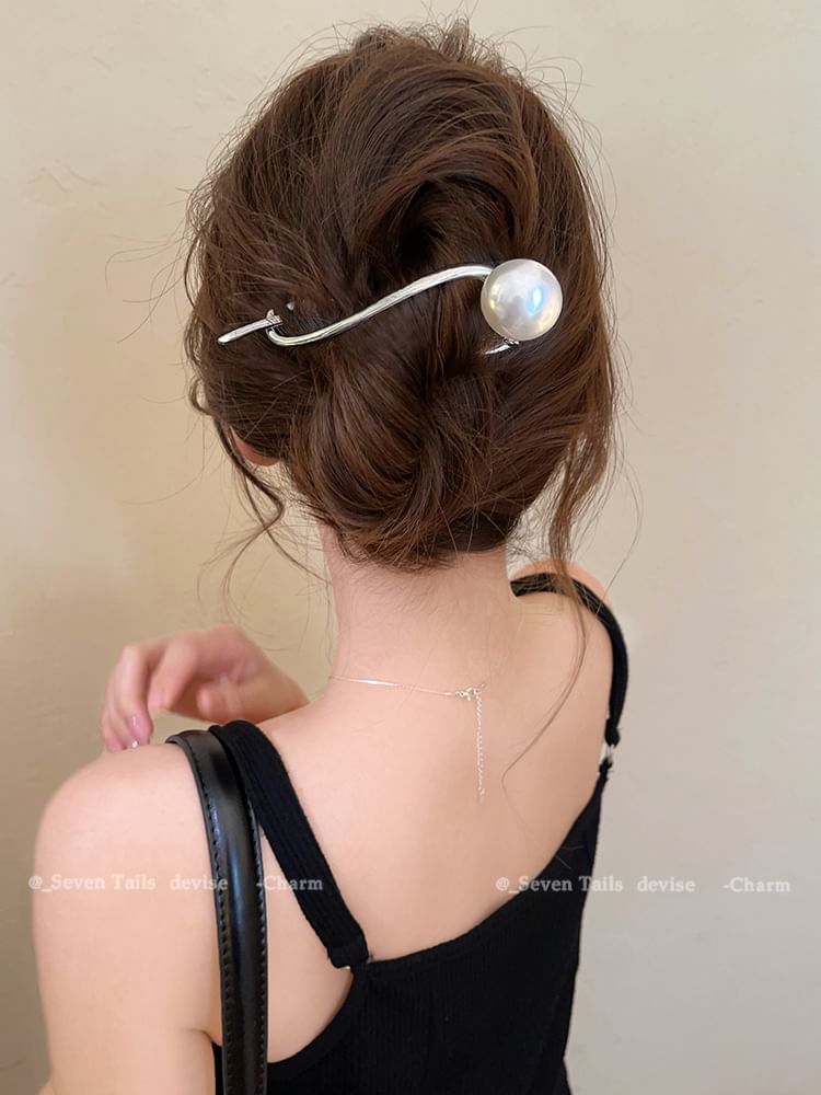 Faux Hair Clip Pearl
