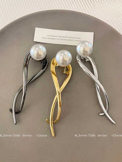 Faux Hair Clip Pearl