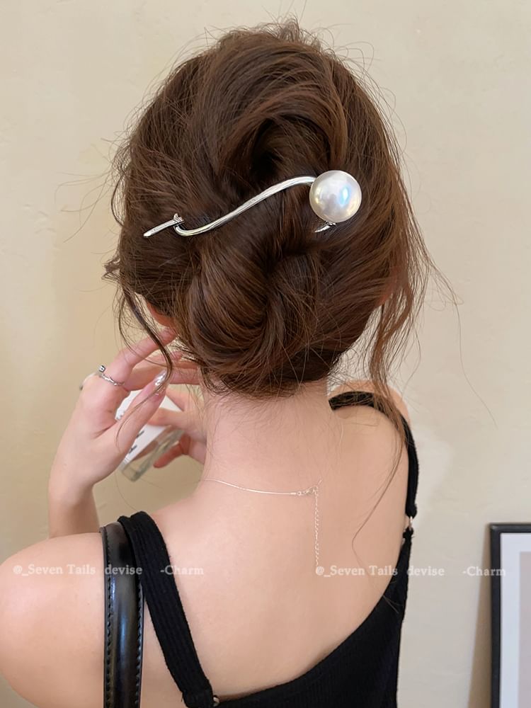 Faux Hair Clip Pearl