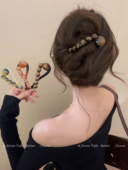 Bead Acrylic Hair Clip